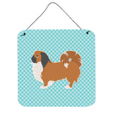 Caroline'S Treasures Pekingese Checkerboard Blue Wall Or Door Hanging Prints Bb3738Ds66, 6 X 6, Multicolor
