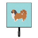 Caroline'S Treasures Pekingese Checkerboard Blue Leash Or Key Holder Bb3738Sh4, Small, Multicolor