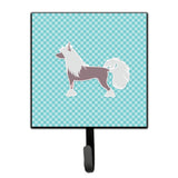 Caroline'S Treasures Chinese Crested Checkerboard Blue Leash Or Key Holder Bb3743Sh4, Small, Multicolor