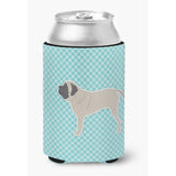 Caroline'S Treasures English Mastiff Checkerboard Blue Can Or Bottle Hugger Bb3756Cc, Can Hugger, Multicolor