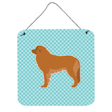 Caroline'S Treasures Leonberger Checkerboard Blue Wall Or Door Hanging Prints Bb3758Ds66, 6 X 6, Multicolor