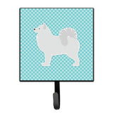Caroline'S Treasures Samoyed Checkerboard Blue Leash Or Key Holder Bb3759Sh4, Small, Multicolor