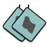 Caroline'S Treasures Puli Checkerboard Blue Pair Of Pot Holders Bb3763Pthd, 7.5Hx7.5W, Multicolor