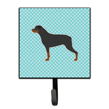 Caroline'S Treasures Rottweiler Checkerboard Blue Leash Or Key Holder Bb3766Sh4, Small, Multicolor