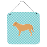 Caroline'S Treasures Dogue De Bordeaux Checkerboard Blue Wall Or Door Hanging Prints Bb3770Ds66, 6 X 6, Multicolor