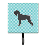 Caroline'S Treasures Giant Schnauzer Checkerboard Blue Leash Or Key Holder Bb3773Sh4, Small, Multicolor
