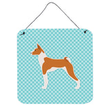 Caroline'S Treasures Basenji Checkerboard Blue Wall Or Door Hanging Prints Bb3774Ds66, 6 X 6, Multicolor