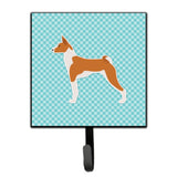 Caroline'S Treasures Basenji Checkerboard Blue Leash Or Key Holder Bb3774Sh4, Small, Multicolor