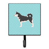 Caroline'S Treasures Siberian Husky Checkerboard Blue Leash Or Key Holder Bb3780Sh4, Small, Multicolor