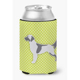 Caroline'S Treasures English Setter Checkerboard Green Can Or Bottle Hugger Bb3781Cc, Can Hugger, Multicolor