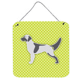 Caroline'S Treasures English Setter Checkerboard Green Wall Or Door Hanging Prints Bb3781Ds66, 6 X 6, Multicolor