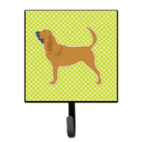 Caroline'S Treasures Bloodhound Checkerboard Green Leash Or Key Holder Bb3784Sh4, Small, Multicolor