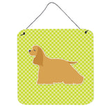 Caroline'S Treasures Cocker Spaniel Checkerboard Green Wall Or Door Hanging Prints Bb3786Ds66, 6 X 6, Multicolor
