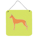 Caroline'S Treasures Pharaoh Hound Checkerboard Green Wall Or Door Hanging Prints Bb3788Ds66, 6 X 6, Multicolor