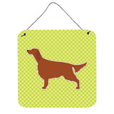 Caroline'S Treasures Irish Setter Checkerboard Green Wall Or Door Hanging Prints Bb3793Ds66, 6 X 6, Multicolor