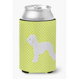 Caroline'S Treasures Bedlington Terrier Checkerboard Green Can Or Bottle Hugger Bb3794Cc, Can Hugger, Multicolor
