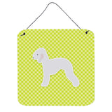 Caroline'S Treasures Bedlington Terrier Checkerboard Green Wall Or Door Hanging Prints Bb3794Ds66, 6 X 6, Multicolor
