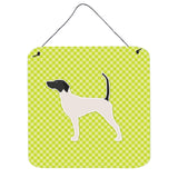 Caroline'S Treasures English Pointer Checkerboard Green Wall Or Door Hanging Prints Bb3795Ds66, 6 X 6, Multicolor