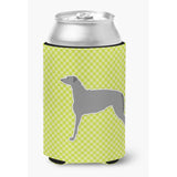 Caroline'S Treasures Scottish Deerhound Checkerboard Green Can Or Bottle Hugger Bb3796Cc, Can Hugger, Multicolor