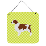 Caroline'S Treasures Welsh Springer Spaniel Checkerboard Green Wall Or Door Hanging Prints Bb3800Ds66, 6 X 6, Multicol