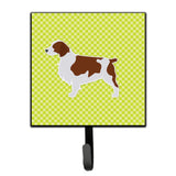 Caroline'S Treasures Welsh Springer Spaniel Checkerboard Green Leash Or Key Holder Bb3800Sh4, Small, Multicolor