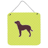 Caroline'S Treasures American Water Spaniel Checkerboard Green Wall Or Door Hanging Prints Bb3801Ds66, 6 X 6, Multicol