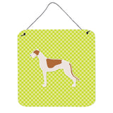 Caroline'S Treasures Greyhound Checkerboard Green Wall Or Door Hanging Prints Bb3805Ds66, 6 X 6, Multicolor