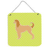 Caroline'S Treasures Afghan Hound Checkerboard Green Wall Or Door Hanging Prints Bb3806Ds66, 6 X 6, Multicolor