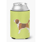 Caroline'S Treasures Beagle Checkerboard Green Can Or Bottle Hugger Bb3810Cc, Can Hugger, Multicolor