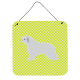 Caroline'S Treasures Spanish Water Dog Checkerboard Green Wall Or Door Hanging Prints Bb3815Ds66, 6 X 6, Multicolor