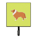 Caroline'S Treasures Collie Checkerboard Green Leash Or Key Holder Bb3816Sh4, Small, Multicolor