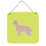 Caroline'S Treasures Pyrenean Shepherd Checkerboard Green Wall Or Door Hanging Prints Bb3818Ds66, 6 X 6, Multicolor