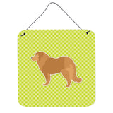 Caroline'S Treasures Caucasian Shepherd Dog Checkerboard Green Wall Or Door Hanging Prints Bb3825Ds66, 6 X 6, Multicol