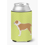 Caroline'S Treasures Central Asian Shepherd Dog Checkerboard Green Can Or Bottle Hugger Bb3828Cc, Can Hugger, Multicolor