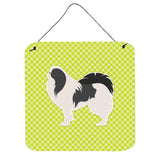 Caroline'S Treasures Japanese Chin Checkerboard Green Wall Or Door Hanging Prints Bb3837Ds66, 6 X 6, Multicolor