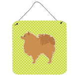 Caroline'S Treasures Pomeranian Checkerboard Green Wall Or Door Hanging Prints Bb3842Ds66, 6 X 6, Multicolor
