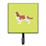 Caroline'S Treasures Cavalier King Charles Spaniel Checkerboard Green Leash Or Key Holder Bb3849Sh4, Small, Multicolor