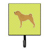 Caroline'S Treasures Shar Pei Checkerboard Green Leash Or Key Holder Bb3852Sh4, Small, Multicolor
