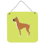 Caroline'S Treasures Boxer Checkerboard Green Wall Or Door Hanging Prints Bb3853Ds66, 6 X 6, Multicolor