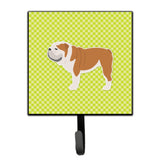 Caroline'S Treasures English Bulldog Checkerboard Green Leash Or Key Holder Bb3862Sh4, Small, Multicolor