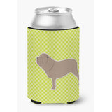 Caroline'S Treasures Neapolitan Mastiff Checkerboard Green Can Or Bottle Hugger Bb3865Cc, Can Hugger, Multicolor