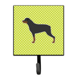 Caroline'S Treasures Rottweiler Checkerboard Green Leash Or Key Holder Bb3866Sh4, Small, Multicolor
