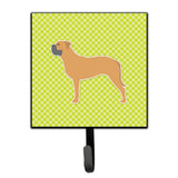 Caroline'S Treasures Bullmastiff Checkerboard Green Leash Or Key Holder Bb3871Sh4, Small, Multicolor