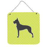 Caroline'S Treasures Dane Checkerboard Green Wall Or Door Hanging Prints Bb3875Ds66, 6 X 6, Multicolor