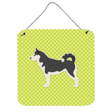 Caroline'S Treasures Siberian Husky Checkerboard Green Wall Or Door Hanging Prints Bb3880Ds66, 6 X 6, Multicolor