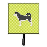 Caroline'S Treasures Siberian Husky Checkerboard Green Leash Or Key Holder Bb3880Sh4, Small, Multicolor