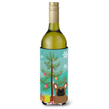 Caroline'S Treasures Bb4138Literk Merry Christmas Tree French Bulldog Brown Wine Bottle Beverage Insulator Hugger, 750Ml, Mult