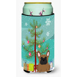 Caroline'S Treasures Merry Christmas Tree French Bulldog Brown Tall Boy Beverage Insulator Hugger Bb4138Tbc, Multicolor