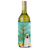 Caroline'S Treasures Bb4141Literk Merry Christmas Tree Mastiff Brindle White Wine Bottle Beverage Insulator Hugger, 750Ml, Mul