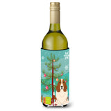 Caroline'S Treasures Bb4146Literk Merry Christmas Tree Basset Hound Wine Bottle Beverage Insulator Hugger, 750Ml, Multicolor